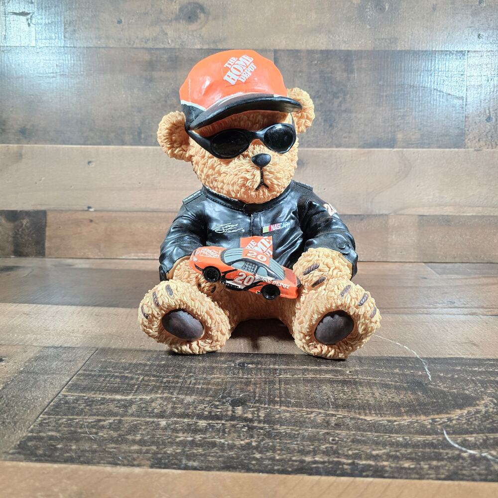 Tony Stewart Nascar #20 The Home Depot Winners Circle Bear Figure Holding Car